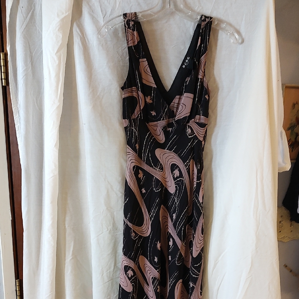 BCBG Black and Pink Maxi Dress